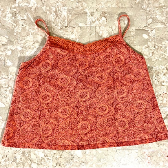 Venezia by Lane Bryant top. Adjustable spaghetti strap shelf bra ORANGE PAISLEY - Picture 2 of 9